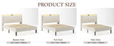 Queen Size Platform Bed Frame with Fabric Headboard and Wooden Slats Support, Fully W2889P272596