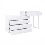 ZUN Extended Desktop 10 Drawers Chest of Drawer without Handle White Color Vanity W2139134918