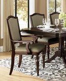 Dark Cherry Finish Armchairs Set of 2 Upholstered Seat and Back Nailhead Trim Wooden Furniture B011P186810