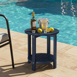 2-Tier Side Table, HDPE Adirondack Table Patio Side Table, Weather Resistant End Table Small 29060460