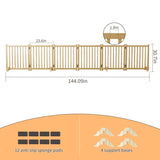 (6 Panel) Wooden Freestanding Dog Gates for The House,Dog Gates for Doorways, Stairs,Wood Dog Fences W2641P336052