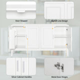 4-Door Sideboard Storage Cabinet Door Shelf for Living Room and Dining Room, Two Large Cabinets N759P192455K