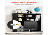Tabletop Bookcase, Tri-Level Desktop Organizer, Dimensions 37" x 10" x 31.1", Office Storage Rack 93124627