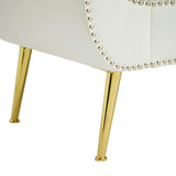 White, PU Leather, Metal Feet Upholstered Ottoman Bedroom Lounge Ottoman Flip Top Storage Sofa Bench 94764869