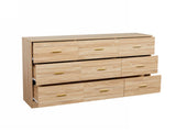 Modern Natural 9-Drawer Dresser for Bedroom - Ample Storage Wide Chest of Drawers, Sturdy & Safe W1785P221010