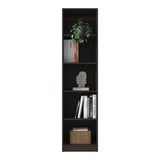 Home Slim 5 Shelves Narrow Bookcase With Open Shelves, Stained Walnut B070P337150