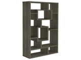 Weathered Grey 10-Shelf Open Back Bookcase B062P153821