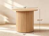 Minimalist Round Pedestal Side Table, Space-Saving Stable Nightstand with Rounded Edges & Anti-Slip 75252296