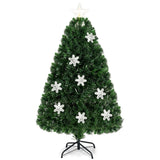 ZUN 4 Feet LED Christmas Tree with Snowflakes 40648688