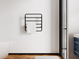 Black 18.7" Heated Rack for Bathroom,Wall Mounted with Intelligent Touch Screen Timer, 6-Bar 61881473