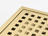 6 Inch Square Shower Drain with Removable Square Patterned Grate, 304 Stainless Steel with Flange 99835078