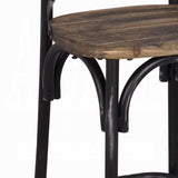 Antique Black Finish Metal Frame Vintage Style Bar Chair 1pc Wooden Seat Dining Furniture B2741P325719