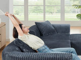 114" Cloud Sectional Couch with L-Shape Chaise, Modular Sofa with Movable Ottoman, Upholstered W1117P371652