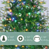6FT Pre-Lit Aspen Fir Artificial Christmas Tree with Wreath & Garland,Grass Green Xmas Tree with 380 N704P198430F