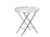 Clear Acrylic Folding Tray Table, Acrylic End Table with Folding X Leg, Side Table for Coffee, 32184723