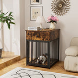 ZUN Dog Crate Furniture, Dog House, Decorative Dog Kennel with Drawer, Indoor Pet Crate End Table for W57868892