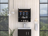 Manchester Rectangle Medicine Cabinet with Mirror Black Wengue B06280341