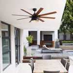 ZUN 66 Inch Ceiling Fan With 6 Speed Wind 8 Dual Colors Blades Remote Control Reversible DC Motor With W882P197255