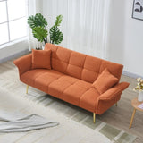 70-inch teddy fleece sofabed, convertible futon sofabed with adjustable arms and backrest, modern W2290P257421