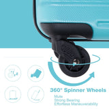 Expandable 3 Piece Luggage Sets PC Lightweight & Durable Suitcase with Two Hooks, Spinner Wheels, W284104377