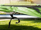 14FT Green Trampoline Spring Pad No Pole Holes, Reinforced Waterproof Tear Resistant Edges, All 97733723