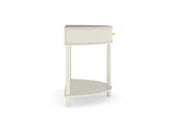 Artisan-Crafted Wave-Pattern Demi-Lune Console Table with Creamy White Finish,Unique Half Moon 23846841