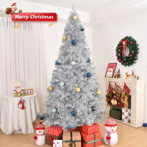 ZUN 8 FT Artificial Christmas Tree, Unlit Hinged Christmas Pine Tree with 1350 Branch Tips and Sturdy 66258165