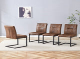 4 Ergonomic Brown Technology Fabric Dining Chairs, Perfectly Blending Comfort And Simplicity. A Box W1151P266890