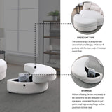 Welike Swivel Accent Barrel Modern Sofa Lounge Club Big Round Chair with Storage Ottoman W83469823