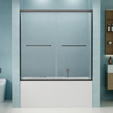 56"-60" W x 58" H Double Sliding Bathtub Shower Door, Semi-Frameless Bypass Tub Door, 1/4" W1573P292498