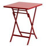 3 Piece Patio Bistro Set of Foldable Square Table and Chairs, Red W1586P143186