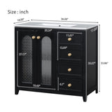 36-inch bathroom vanity with two soft close doors, adjustable shelves and three drawers N729P184710B