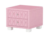 Elegant Velvet Nightstand with 2 Drawers and Crystal Handle, Storage Bedside Table with 65270189