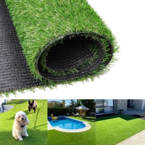 6.5x10FT Artificial Grass Turf 0.8" Indoor Outdoor Fake Grass with Drain Holes, for Dog and Garden 48076831