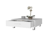 Athens Coffee Table, One Drawer, Four Legs, White B097P474312