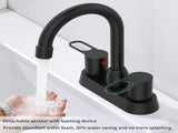 2 Handles Bathroom Sink Faucet, Matte Black Centerset RV Bathroom Faucets for 3 Hole pop-up drain 06351220
