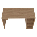 ZUN Sanders Computer Desk in Melamine with Open Storage, Natural Oak B128P263728