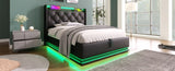 Twin size Upholstered, 360 surround LED function, Buttons/Apps/Remote Control, hydraulic storage N736P188805B