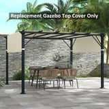 10 x 10ft Gazebo Replacement Canopy, UV Protection Pergola Shade Cover Cream White 93109697