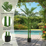 6FT Artificial Tree Faux Natural Lush Artificial Plant Indoor Potted Tree Lush Green Leaves, 49534082