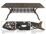 59in Desktop Mosaic Garden Cast Aluminum Table Bronze 22876507