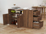Kitchen Sideboard, Small Countertop Organizer, Tabletop Cabinet with 2 Glass Sliding Door,3 Side W331P289098