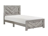 Contemporary Rustic Gray Finish Twin Size Panel Bed Wooden Bedroom Furniture 1pc, Bed in a Box B011P250478