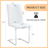 White PU Dining Chair Set.Uniquely designed white dining chairs. PU material, paired with silver W2920P225018