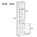 ZUN Tall Bathroom Cabinet, Freestanding Storage Cabinet with Drawer, MDF Board, Adjustable Shelf, White 18363202