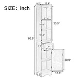 ZUN Tall Bathroom Cabinet, Freestanding Storage Cabinet with Drawer, MDF Board, Adjustable Shelf, White 18363202