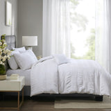 Full/Queen 4 Piece Cotton Seersucker Duvet Cover Set B035129170