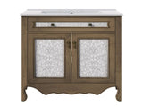 30" Antique Pattern Bathroom Vanity with Rectangle Ceramic Sink, Bathroom Vanity Cabinet with N817P245319L