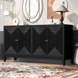 U_STYLE Sleek Storage Cabinet Sideboard Buffet with Vertical Line Design,Suitable for Study,Entrance N711P205933B