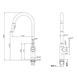 Bothwa Home 18.83" CUPC Certified Pull-down Kitchen Faucet B2724P262919